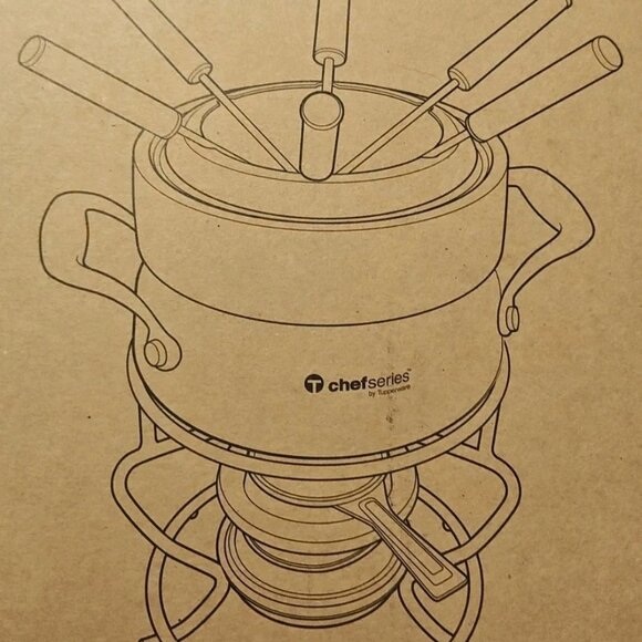 Tupperware Chef Series Fondue Pot Appetizer Food Warmer Skewers Chocolate NIB - Picture 2 of 4
